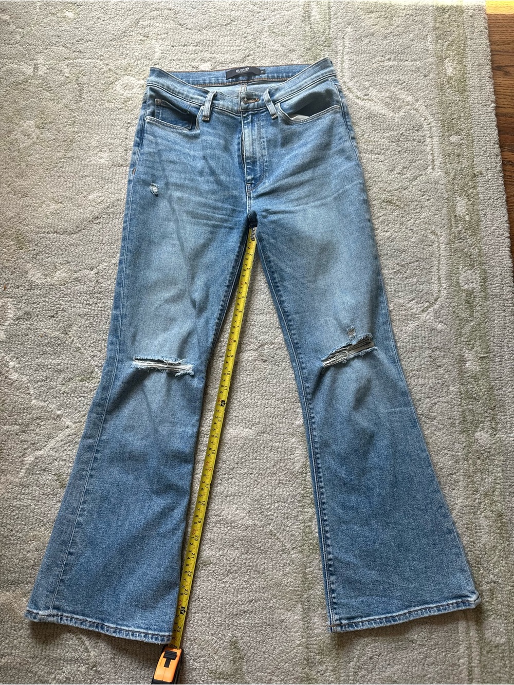 Hudson Crop Distressed Flare Jeans